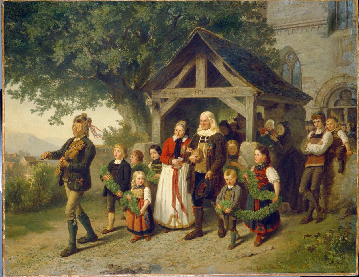 Kultaiset häät - Hubert Salentinin (1822-1910) maalaus öljy kankaalle tekijältä Hubert Salentin