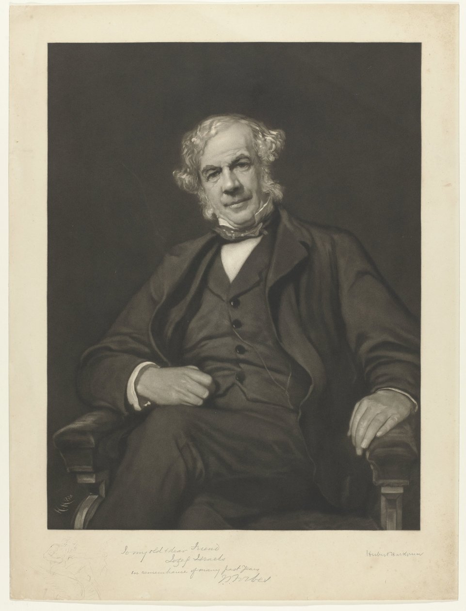Muotokuva James Staats Forbesista tekijältä Hubert von Herkomer (signed by artist)
