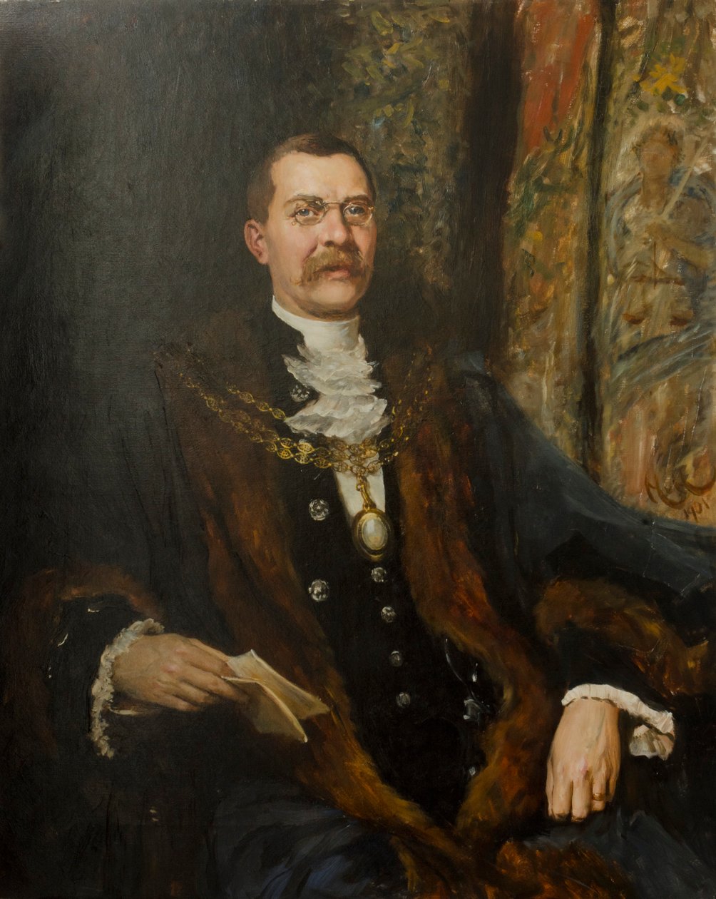 Vanhus Sir George Hussey, 1901 tekijältä Hubert von Herkomer