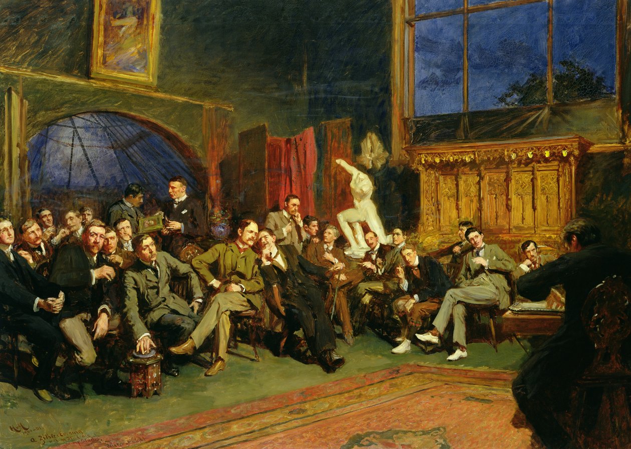 Ilta studiossa opiskelijoideni kanssa, 1886 tekijältä Hubert von Herkomer