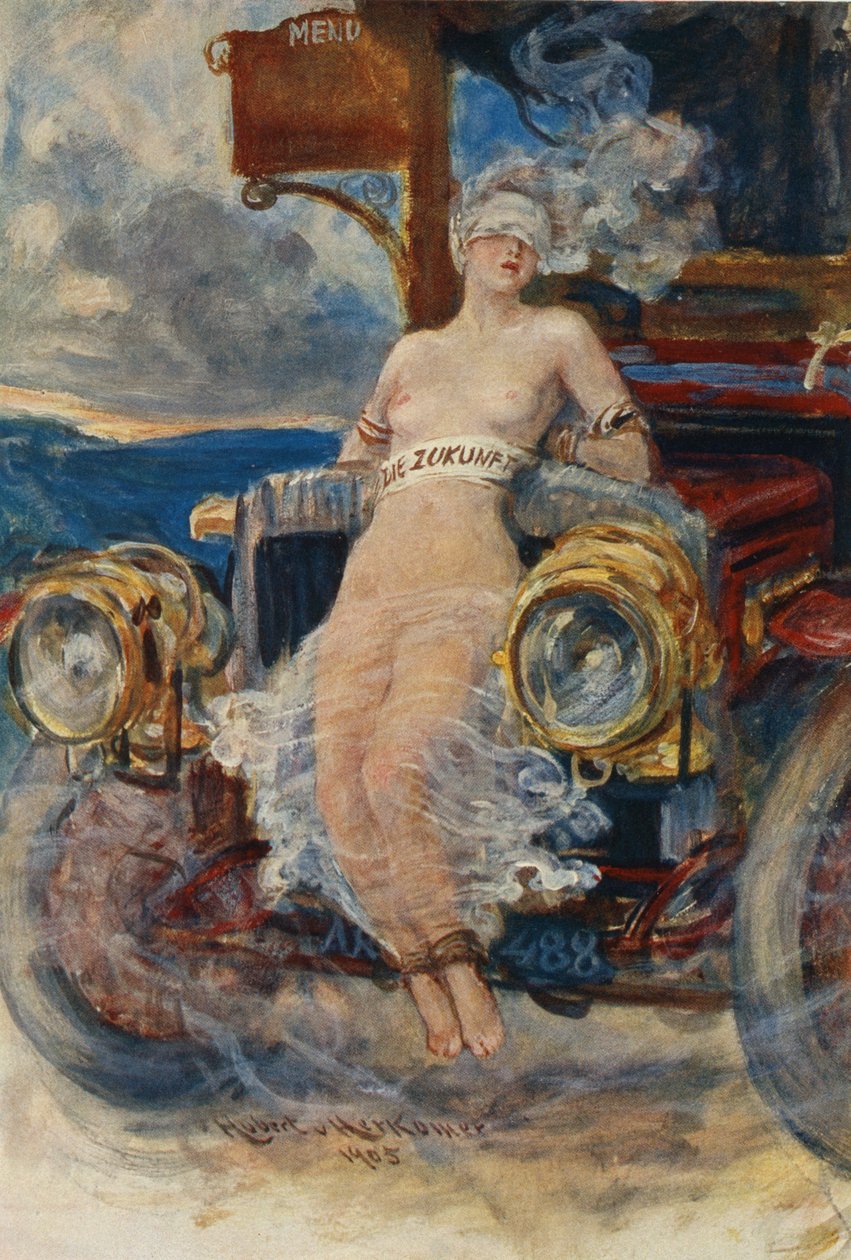 Juhlaohjelma, Die Zukunft (Tulevaisuus), 1905 (valokuvaus valikkokortilla) tekijältä Hubert von Herkomer