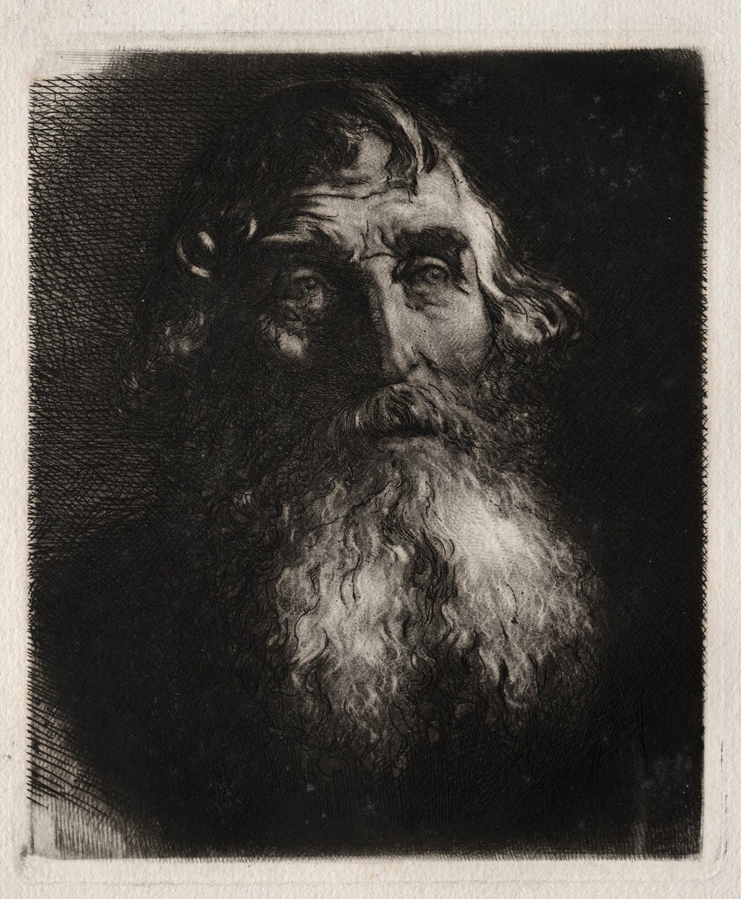 Tutkimus vanhan miehen päästä. tekijältä Hubert von Herkomer