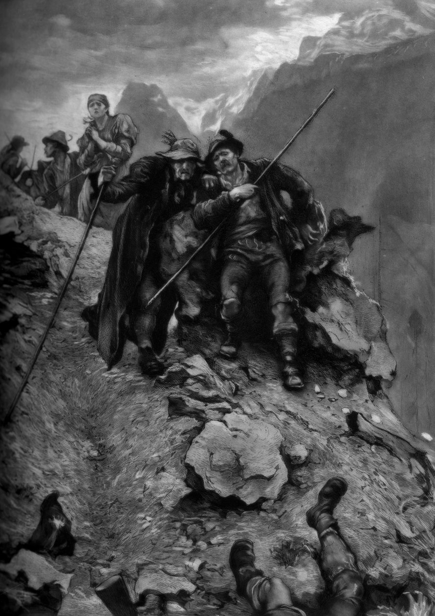 Salametsästäjien kohtalo, 1879 c1880-1882. tekijältä Hubert von Herkomer