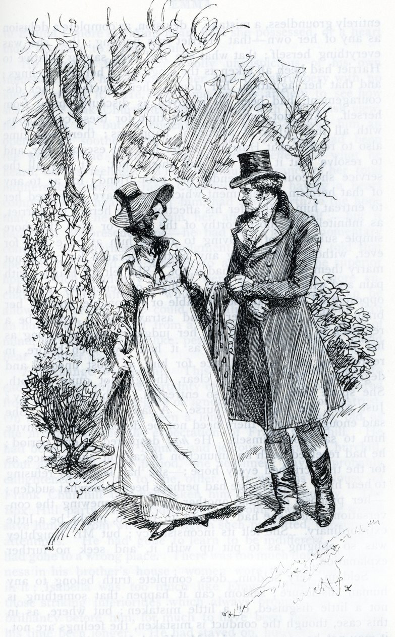 "Emma et Mr Knightley" (kuva) tekijältä Hugh Thomson