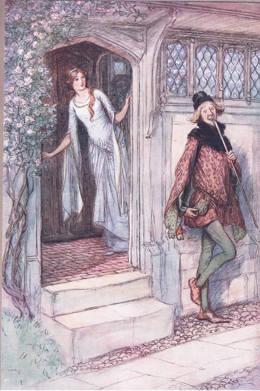 En ole nälkäinen, kiitos, kuvitus teoksesta The Merry Wives of Windsor , 1910. tekijältä Hugh Thomson