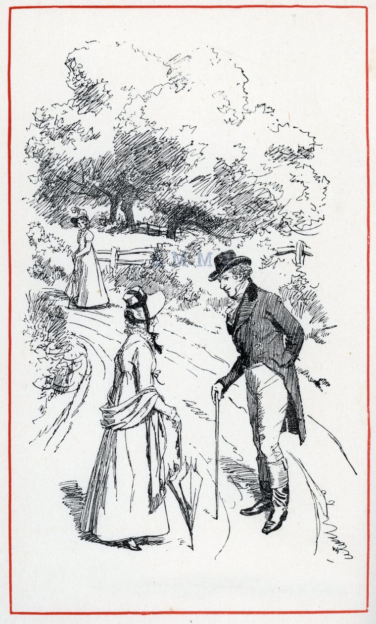 Kuvitus Jane Austenin "Emmalle" (kuva) tekijältä Hugh Thomson