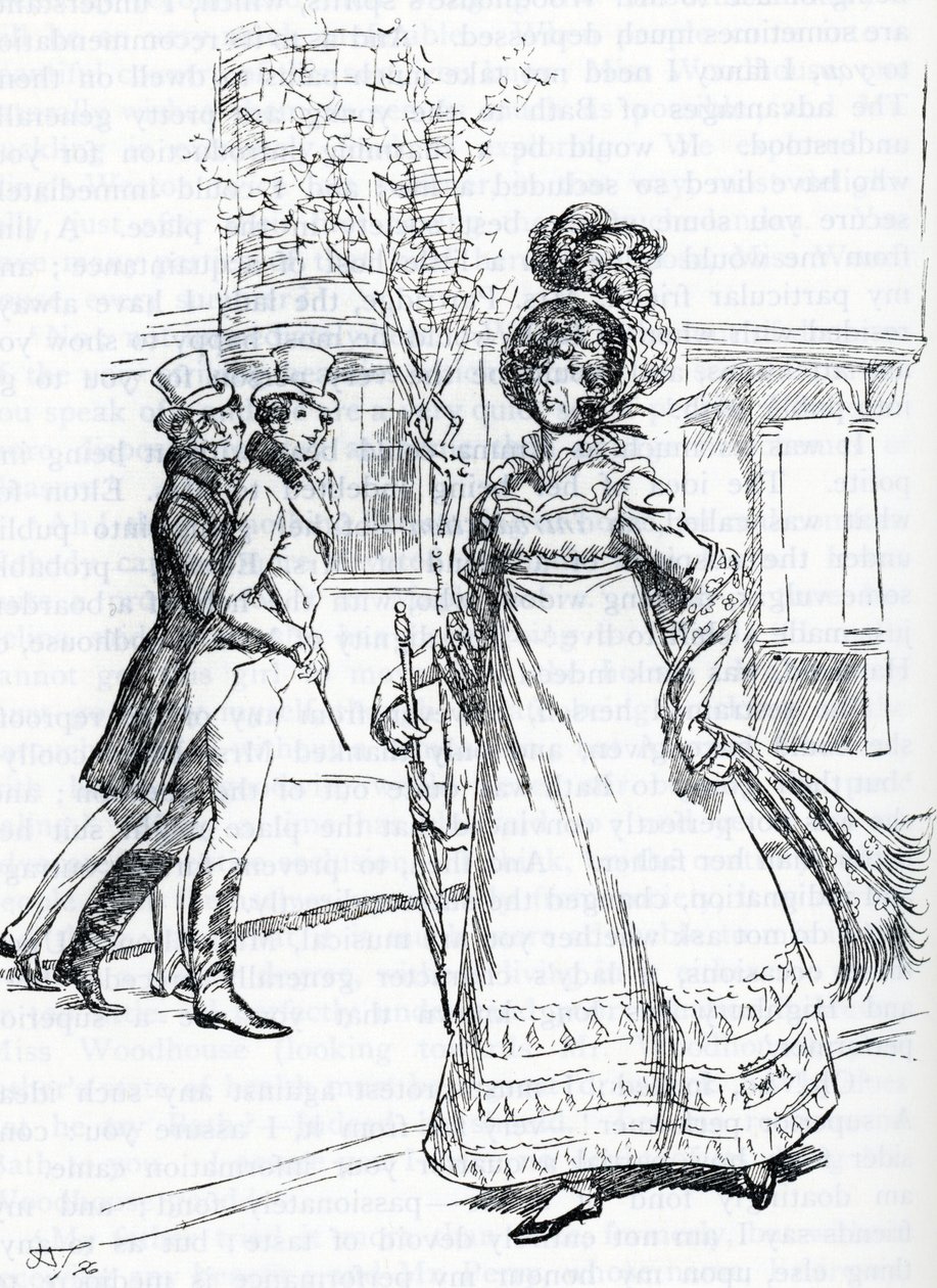 Kuvitus Jane Austenin "Emmalle" (kuva) tekijältä Hugh Thomson