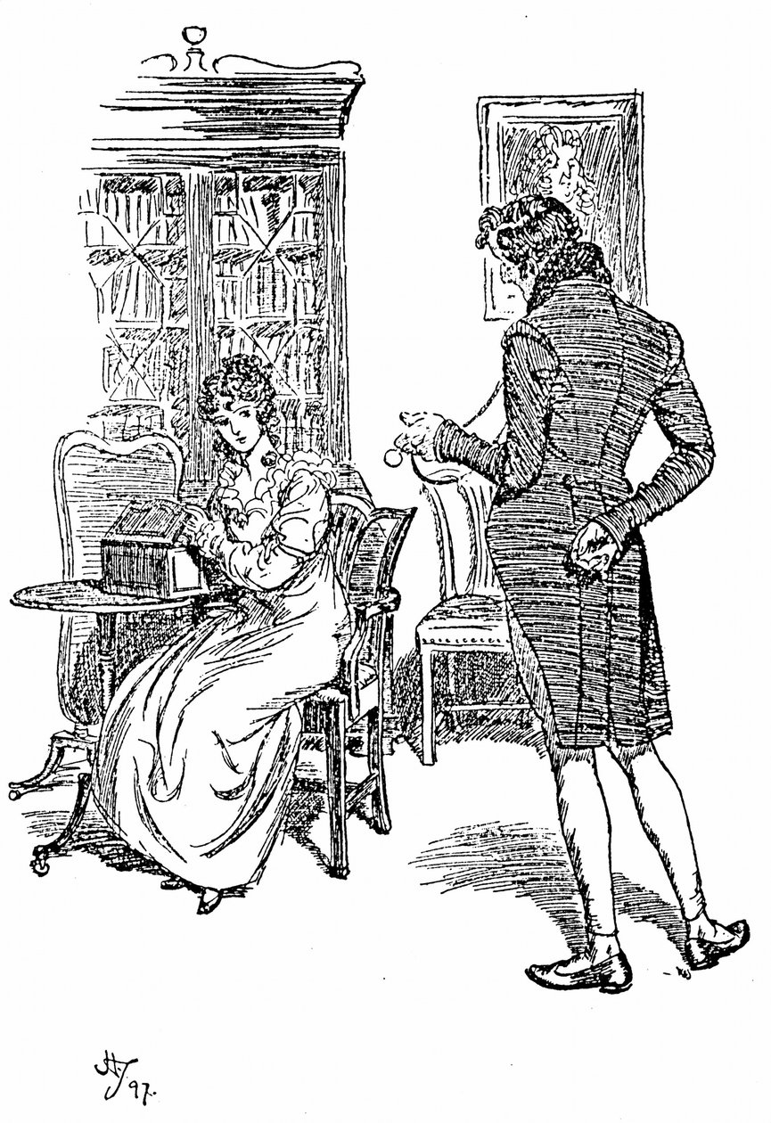 Kuvitus Jane Austenin suostutteluun tekijältä Hugh Thomson