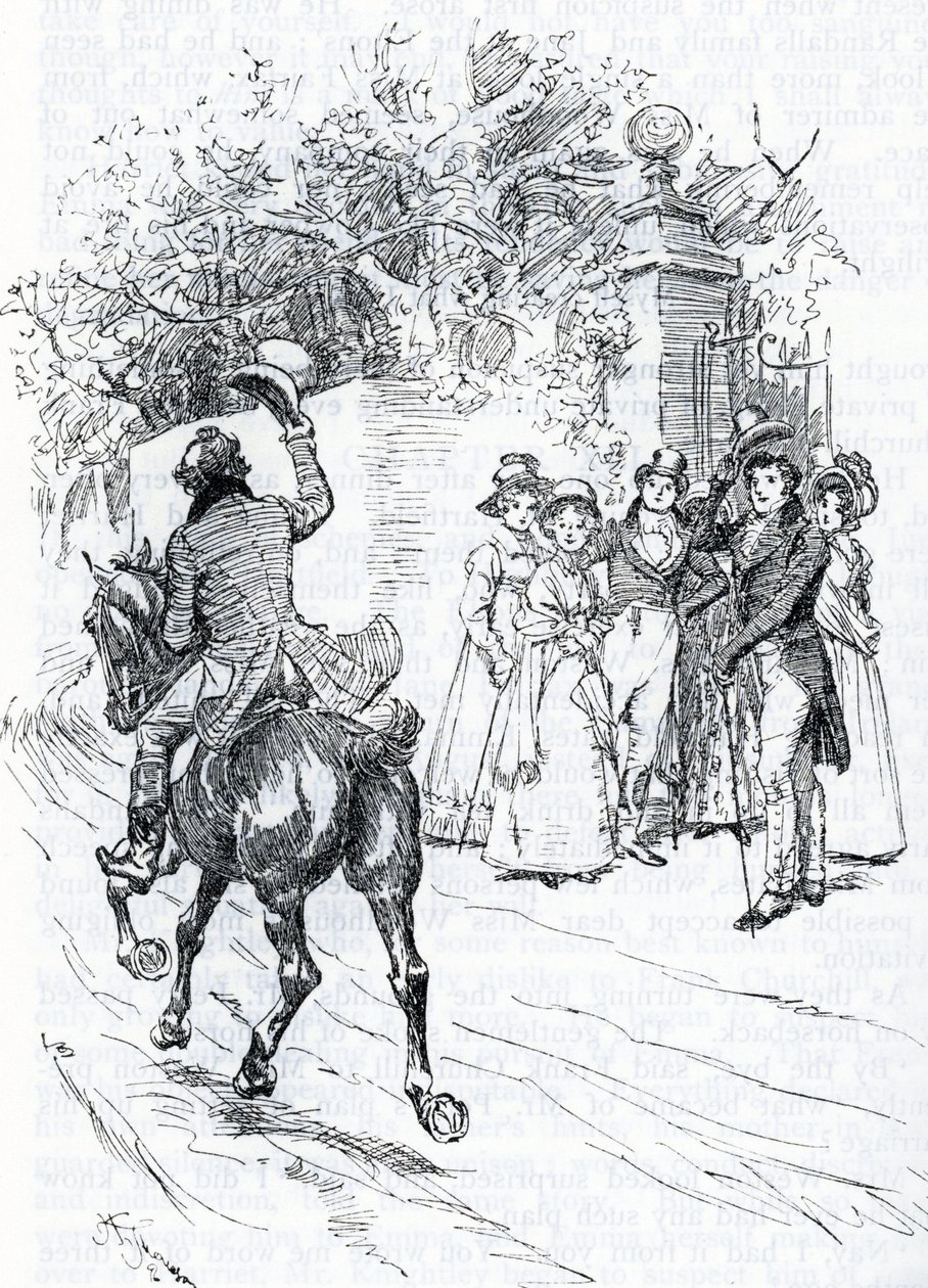 "Mr Perry passant a cheval" (kuva) tekijältä Hugh Thomson
