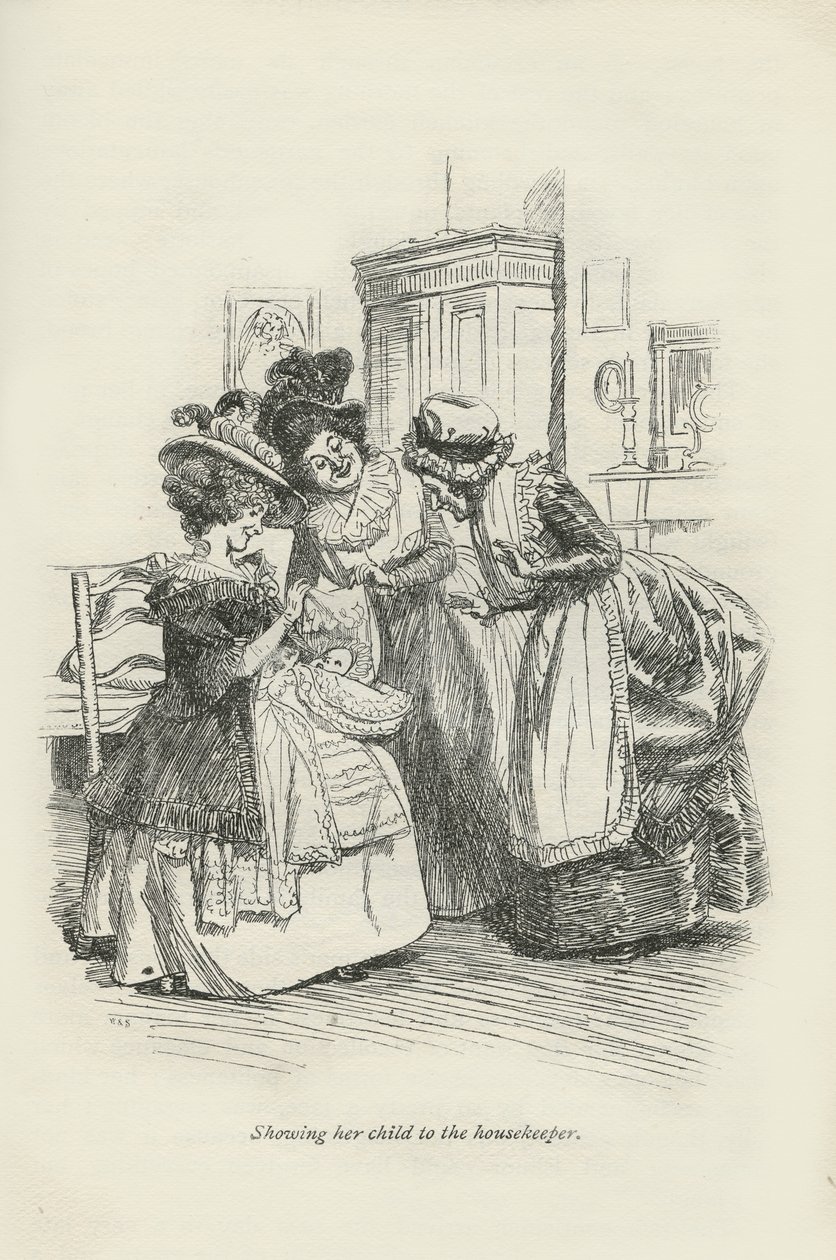 Lapsensa näyttäminen taloudenhoitajalle, 1896 tekijältä Hugh Thomson