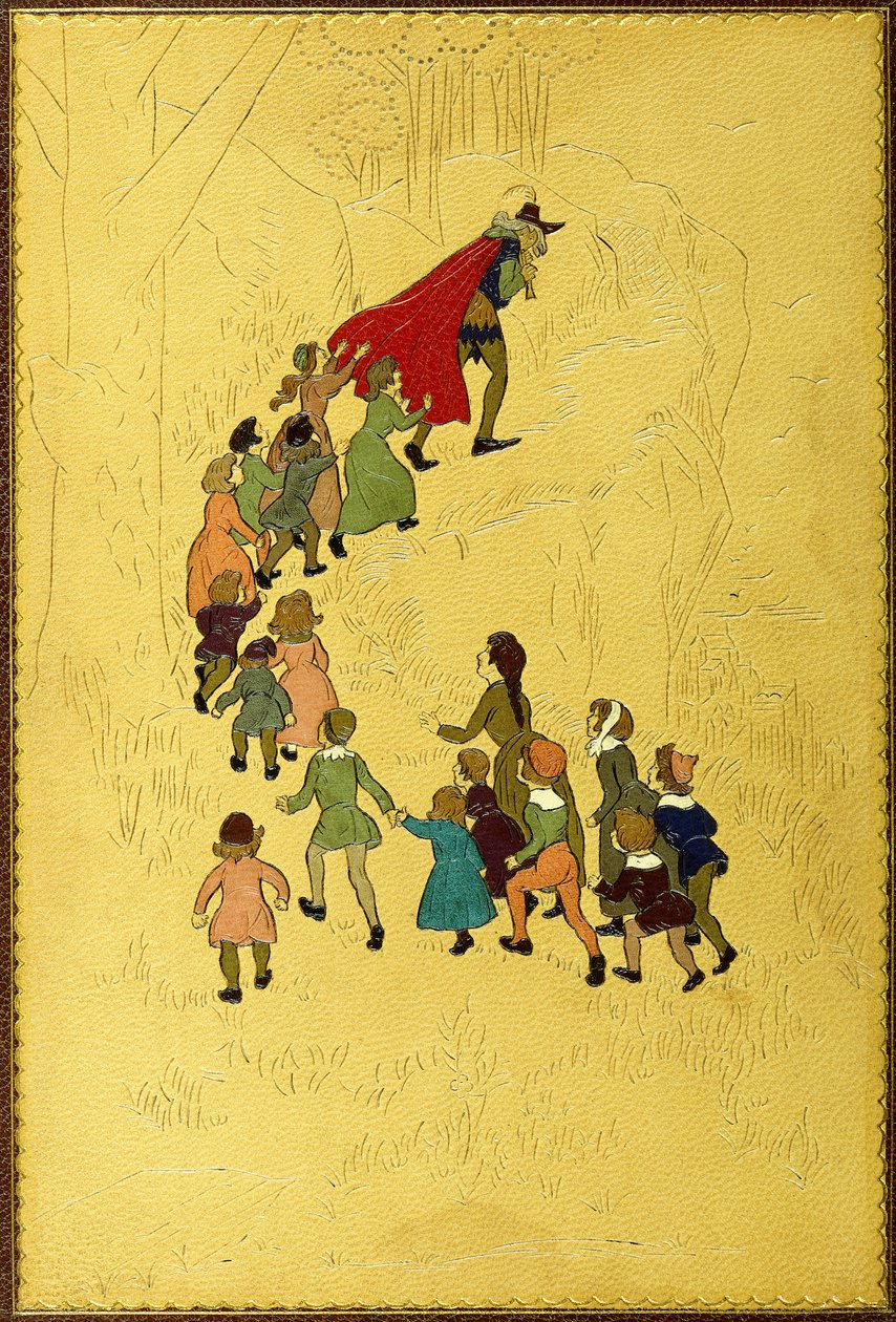 Yläkansi, jossa kuva Piperistä ja sen jälkeen lapsista, 1893 tekijältä Hugh Thomson