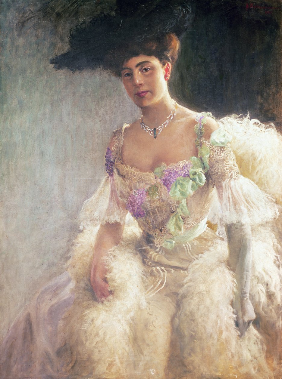 Iltapukuisen naisen muotokuva, 1903 tekijältä Hugo Elias Bachmanssen