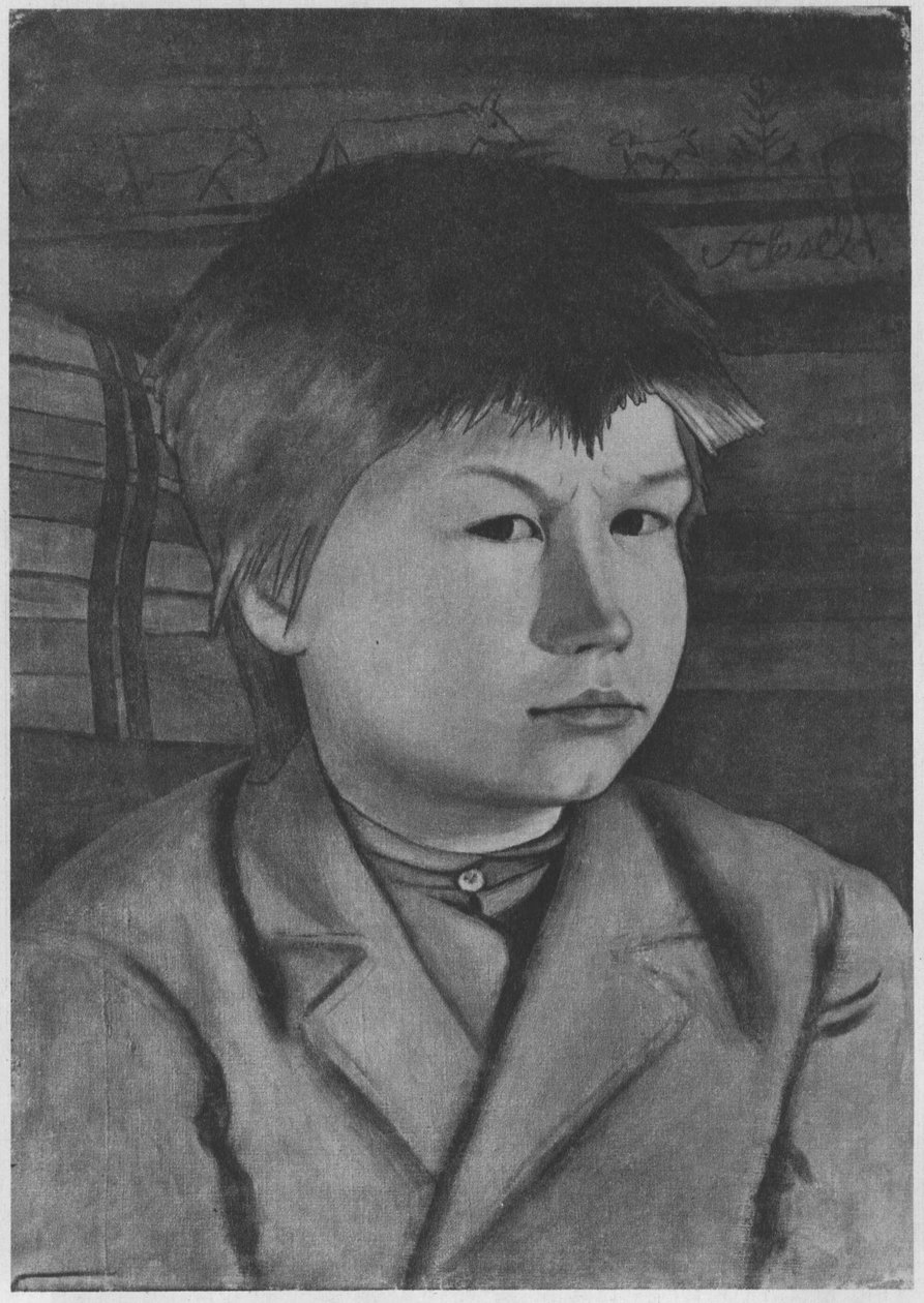 Knabe Akseli. Beschreibung lt. Quellen tekijältä Hugo Simberg