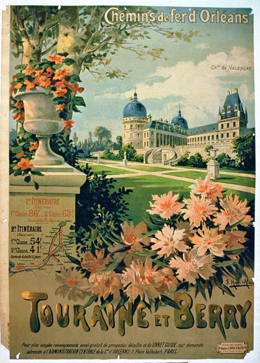 Orleans Railwayn "Touraine Et Berry" -mainos tekijältä Hugo d