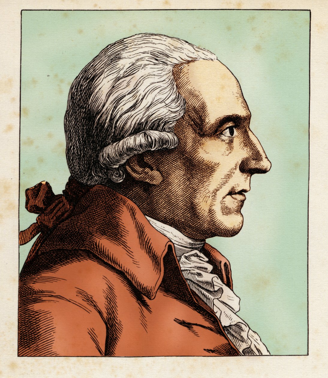Christian GARVE (7. tammikuuta 1742 - 1. joulukuuta 1798), 1854 (kaiverrus) tekijältä Hugo Bürkner