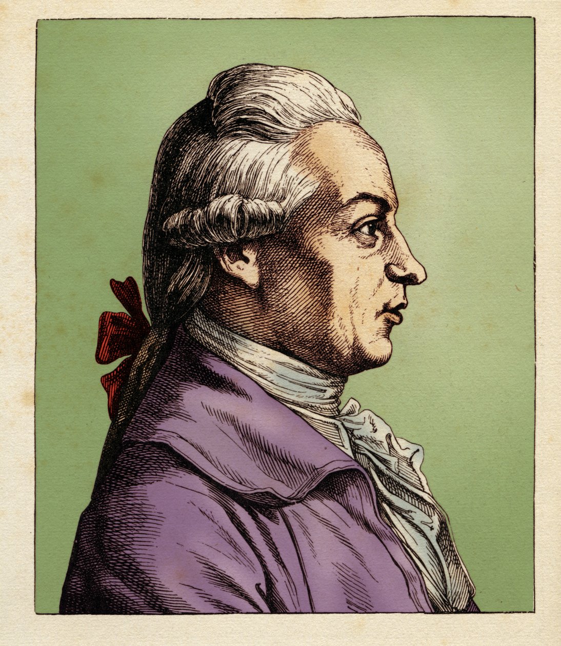 Johann Wilhelm von ARCHENHOLZ (3. syyskuuta 1741 - 28. helmikuuta 1812) 1854 (kaiverrus) tekijältä Hugo Bürkner