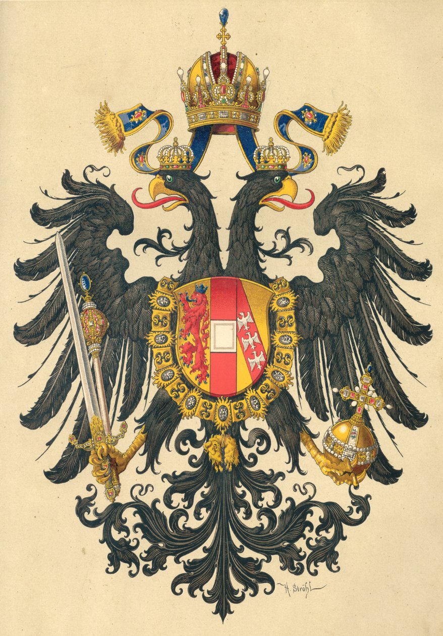 Itävallan keisarikunnan pieni vaakuna, 1890. tekijältä Hugo Gerard Strohl