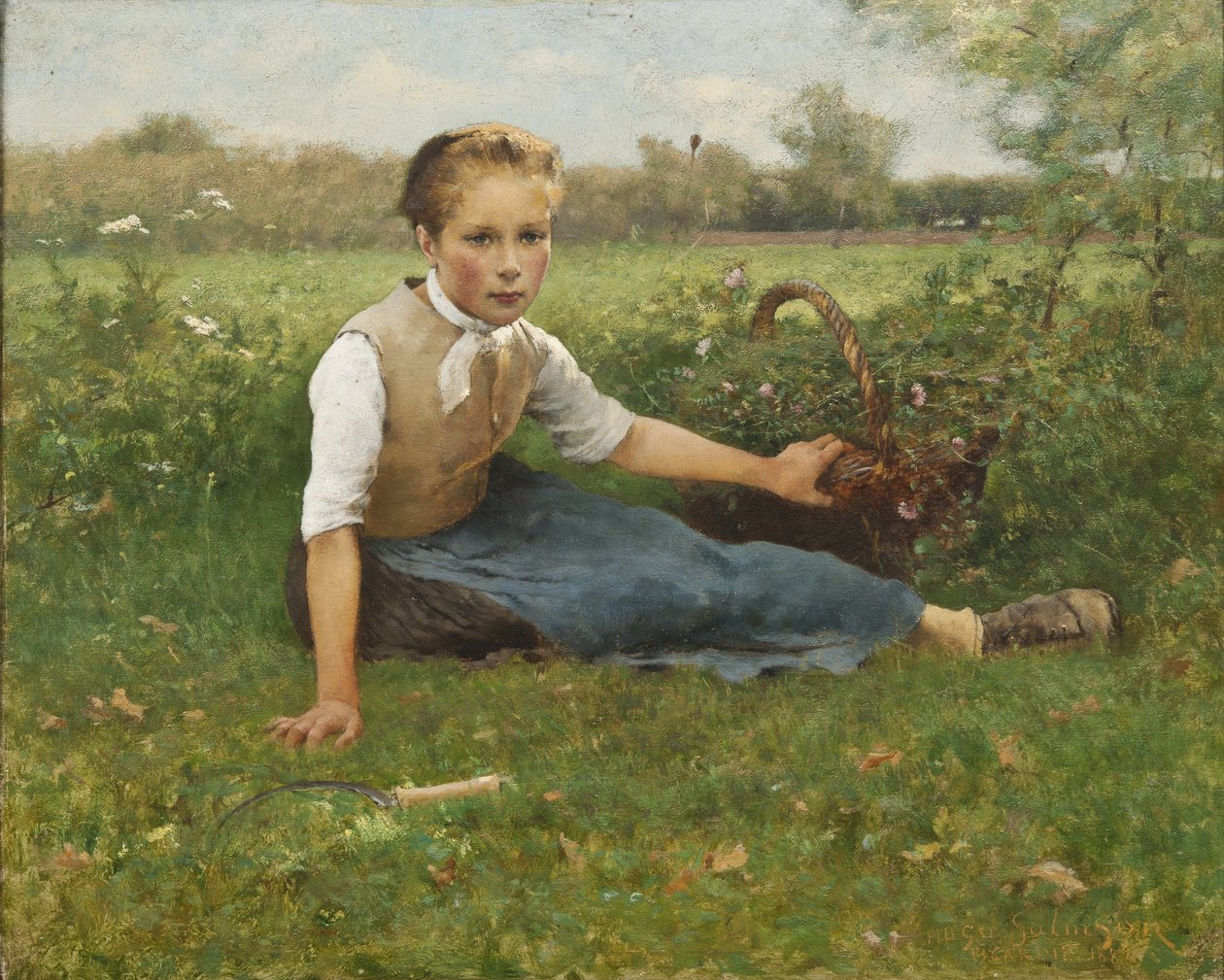 Kukkien poimiminen, 1882 tekijältä Hugo Salmson