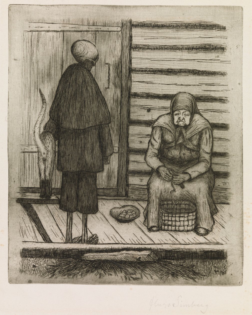 Kuolema ja vanha nainen tekijältä Hugo Simberg