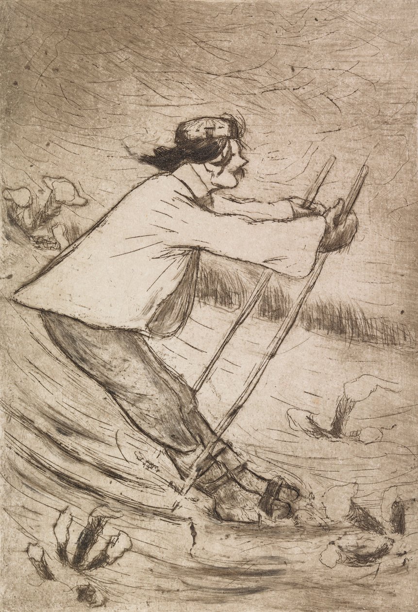 Gallen-Kallela hiihtämässä tekijältä Hugo Simberg