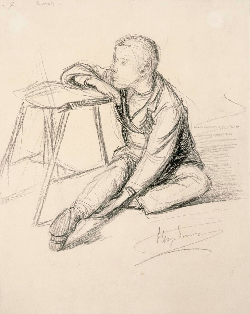 Istuva poika tekijältä Hugo Simberg