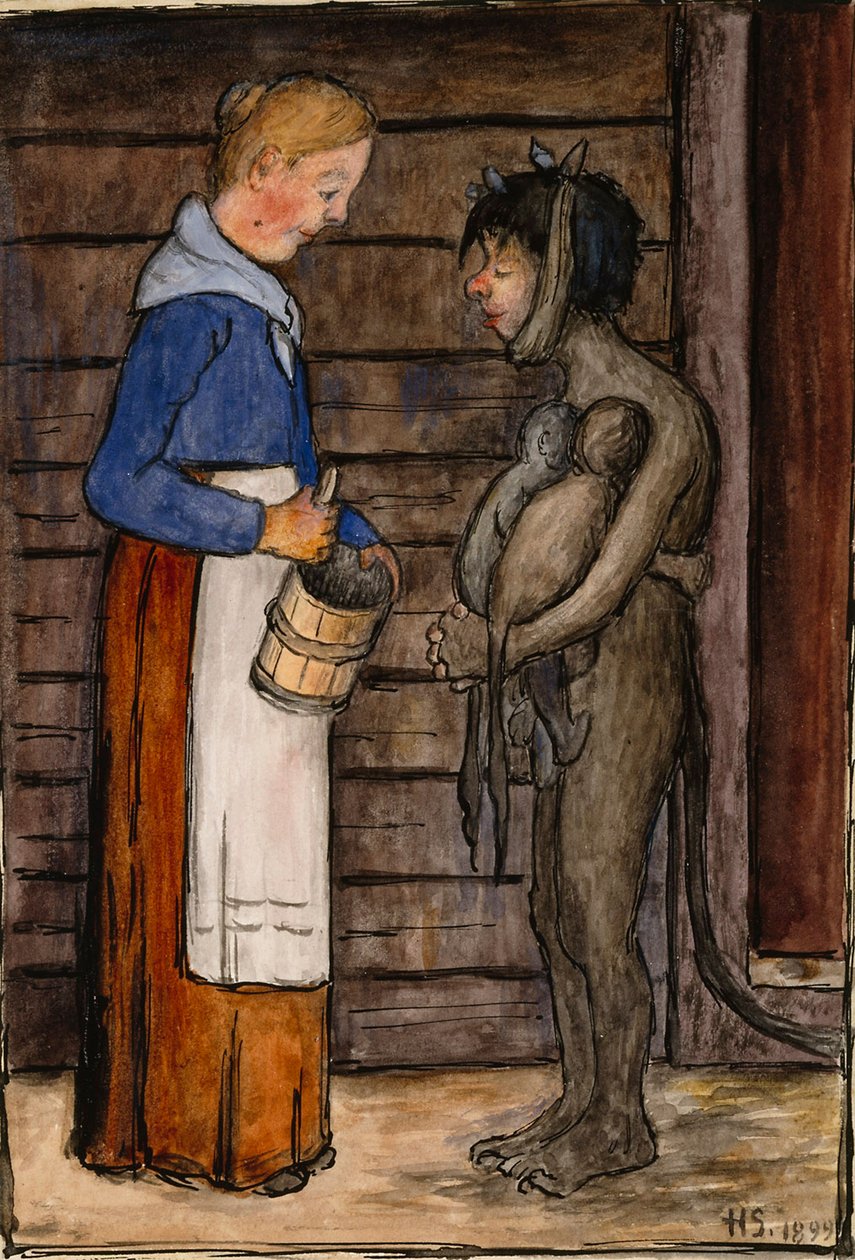 Talonpojan vaimo ja piruparka tekijältä Hugo Simberg