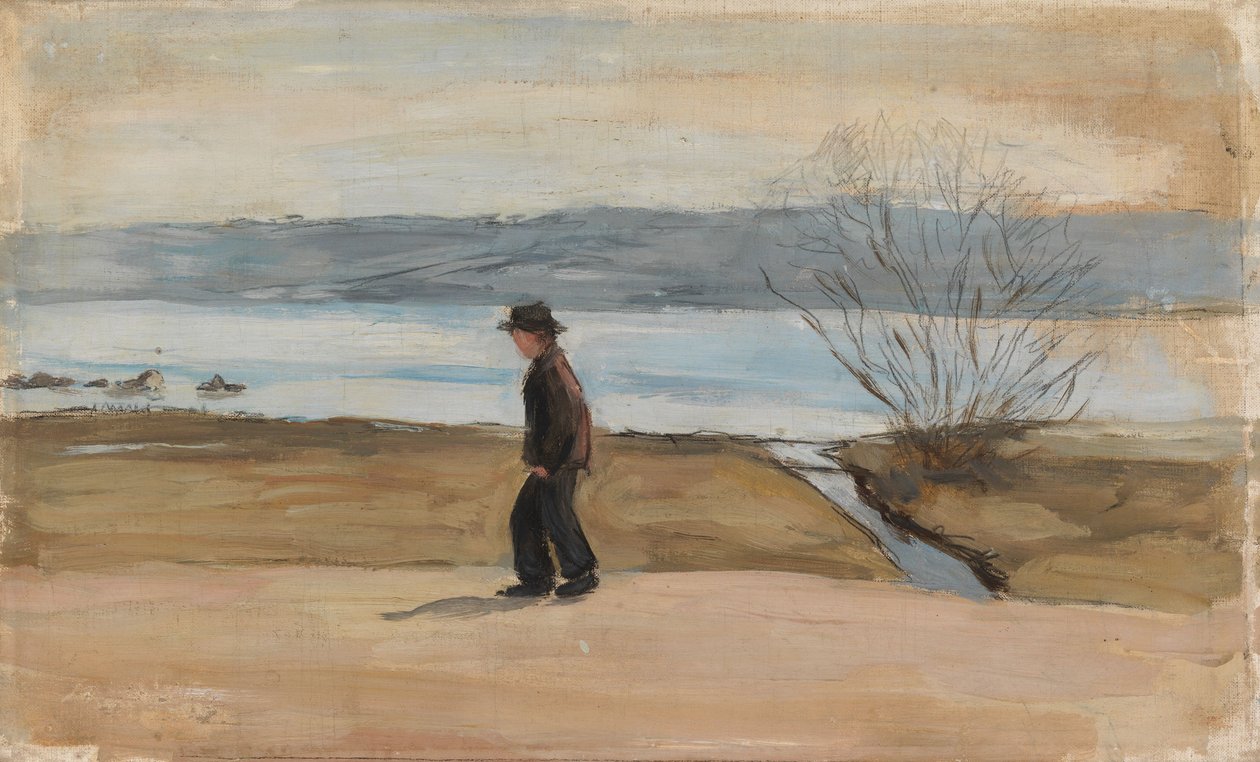 Haavoittunut enkeli, maisemaluonnos tekijältä Hugo Simberg