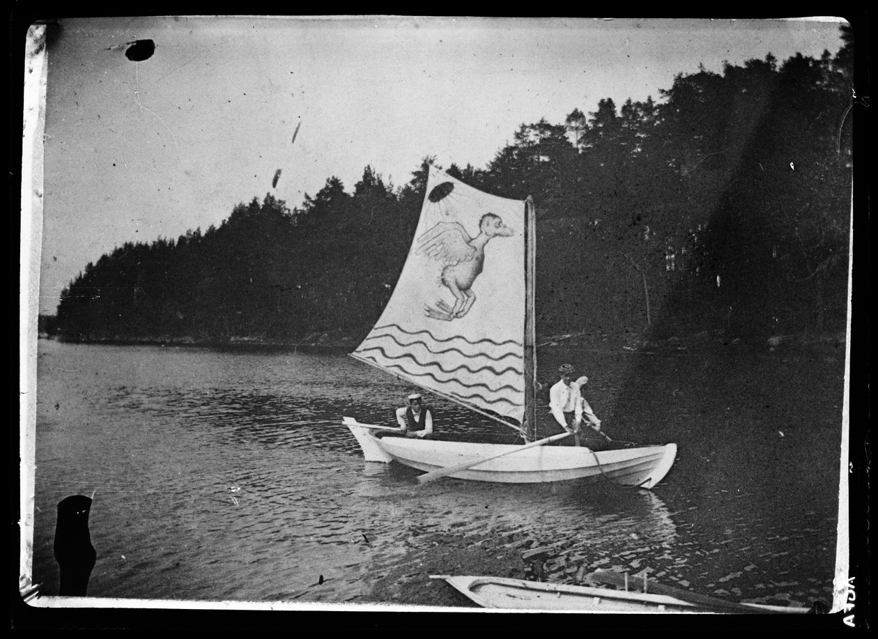 Valkoinen vene Hugon maalaamine hirviöpurjeineen tekijältä Hugo Simberg