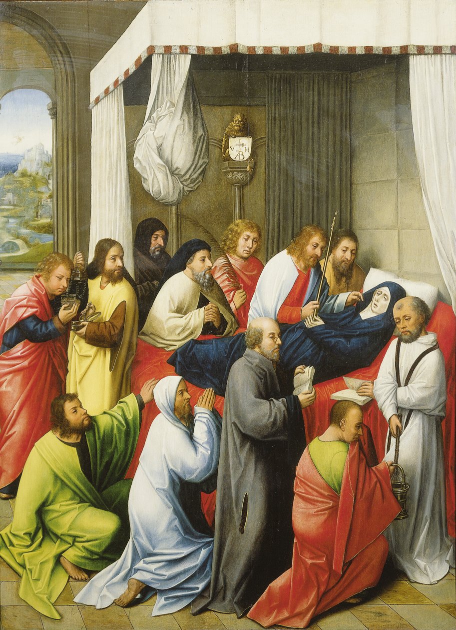 The Dormition of the Virgin, n. 1500 (öljy paneelille) tekijältä Hugo van der (follower of) Goes