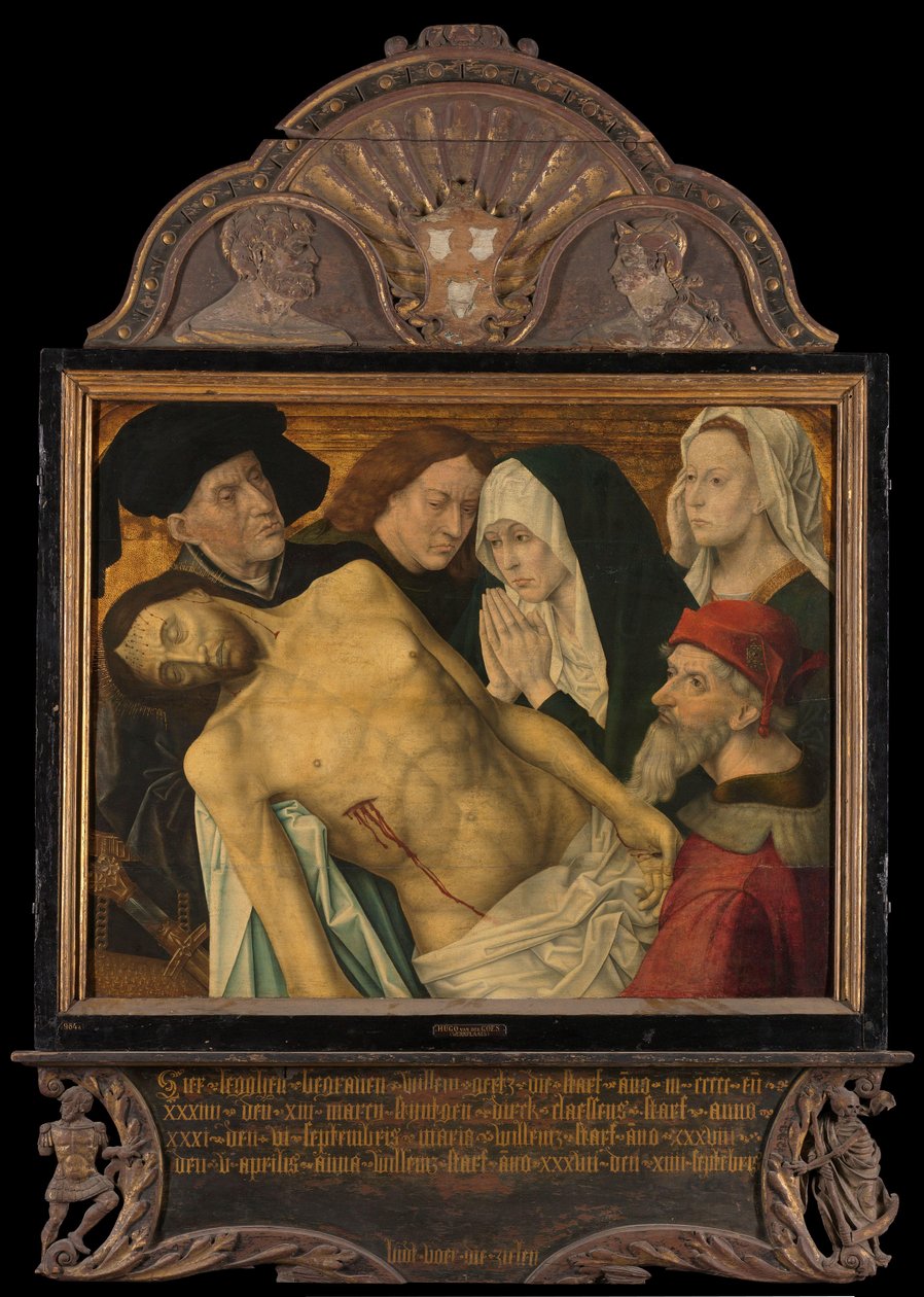 Muistotriptyykin keskipaneeli, jota aiemmin kutsuttiin Gertzin muistotriptyykiksi, ja itkulaulu tekijältä Hugo van der Goes (copy after)
