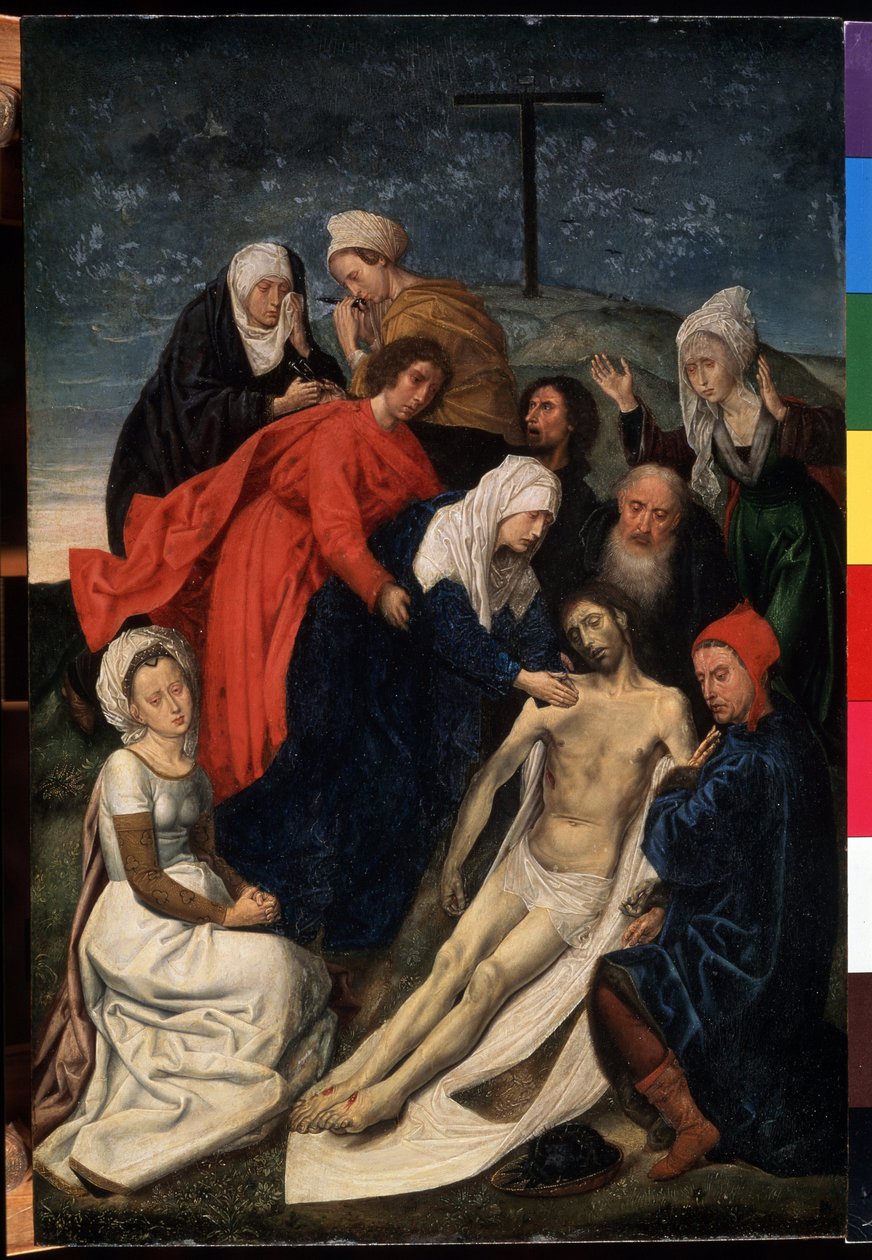 ""Valitus Kristuksen kuolemasta"" Hugo van der Goesin (1435-1482) maalaus, koko 36x30 cm Eremitaaši, Pietari tekijältä Hugo van der Goes