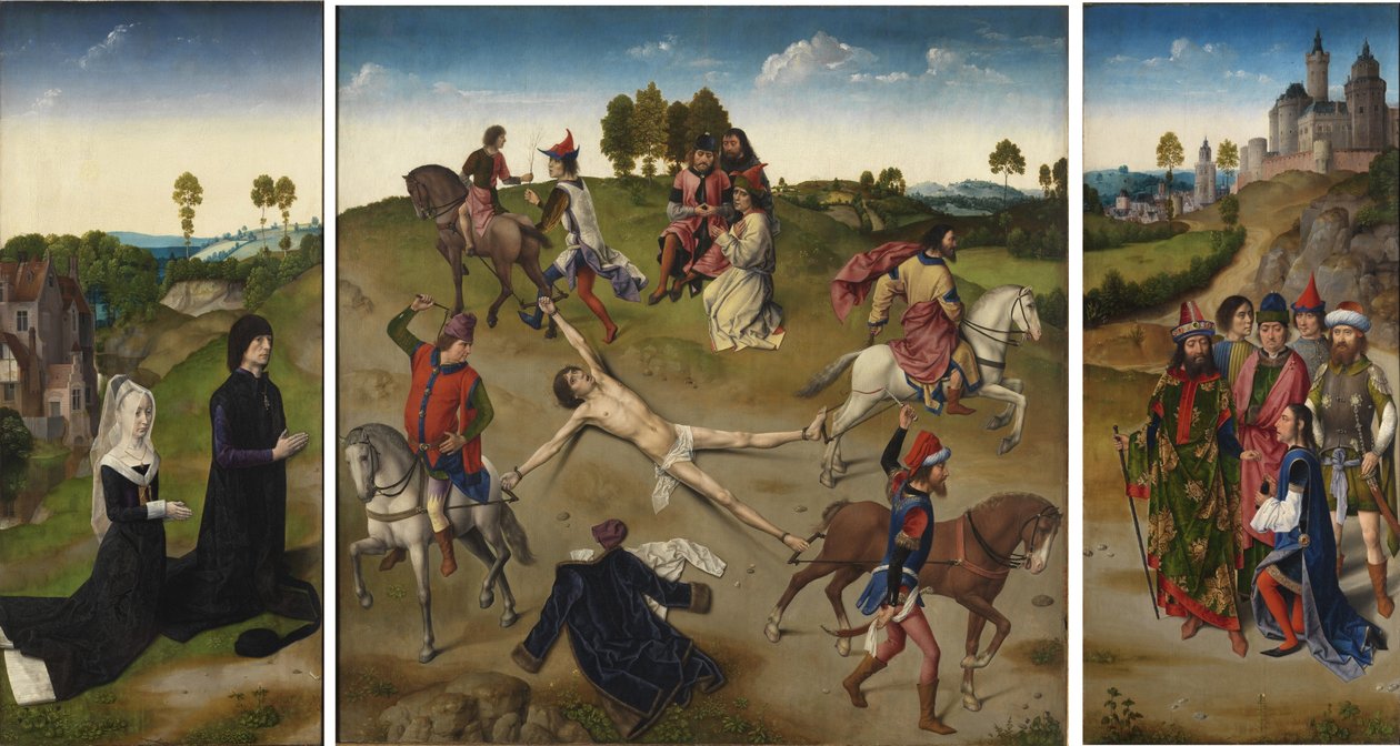 Pyhän Hippolytuksen triptyykin marttyyrikuolema, vuoden 1468 jälkeen tekijältä Hugo van der Goes
