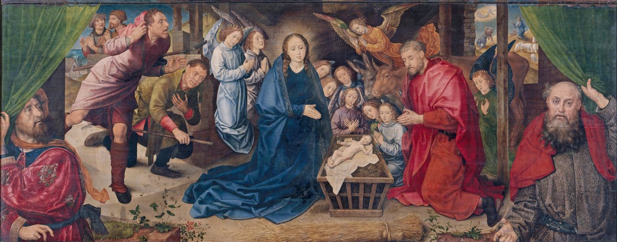 Paimenten palvonta, n.1480 (öljy puulle). tekijältä Hugo van der Goes