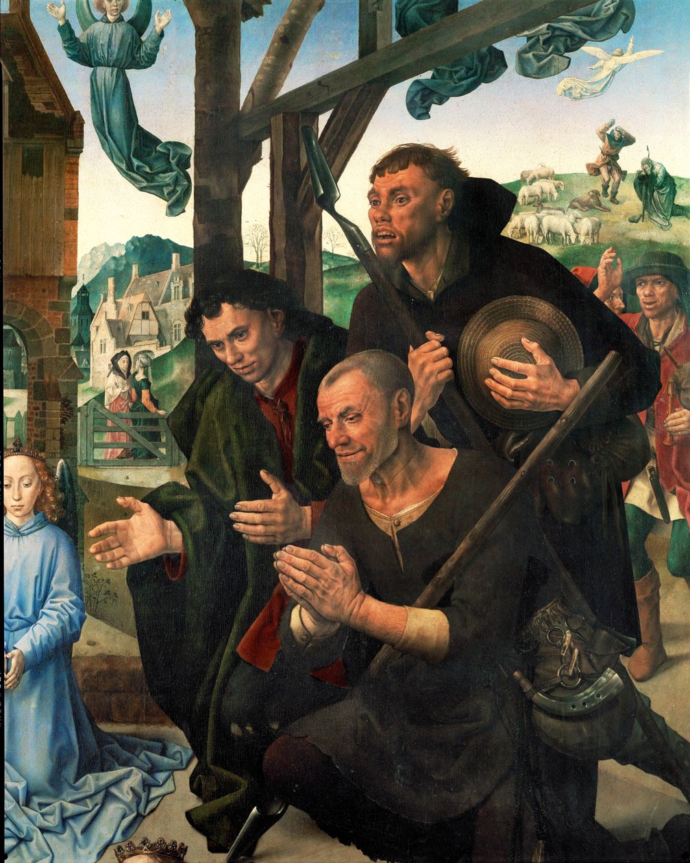 Kolme paimenta (tempera puulle) tekijältä Hugo van der Goes