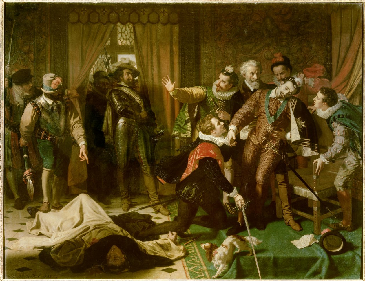 Katolisen liigan dominikaaninen uskonnollinen kannattaja Jacques Clement (1567-1589) murhasi Henrik III:n (1551-1589) 1. elokuuta tekijältä Hugues Merle