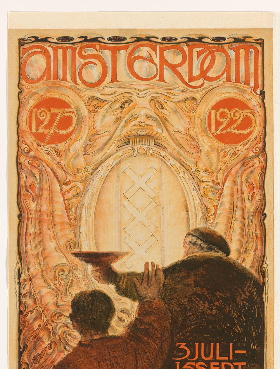 Näyttelyn juliste Amsterdam 1275-1925 Amsterdam 1275 1925 (otsikko esineessä) tekijältä Huib Luns