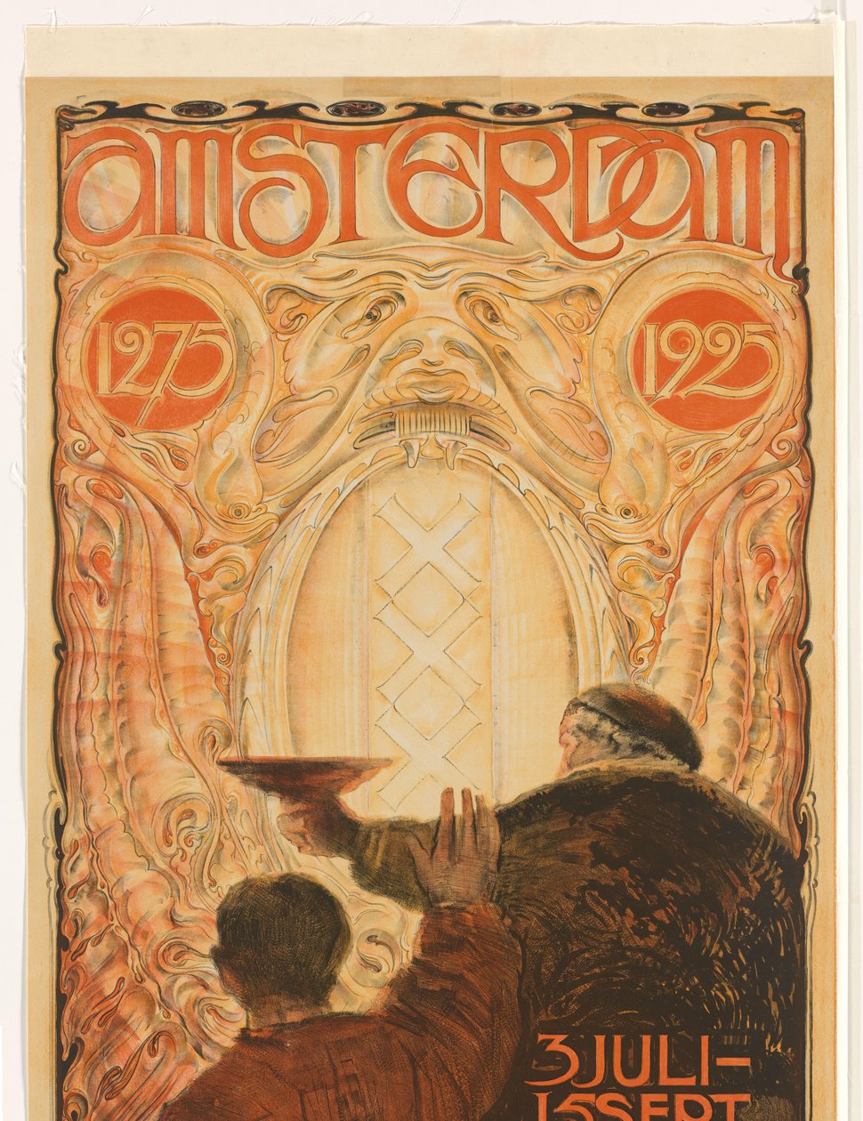 Näyttelyn juliste Amsterdam 1275-1925 Amsterdam 1275 1925 (otsikko esineessä) tekijältä Huib Luns