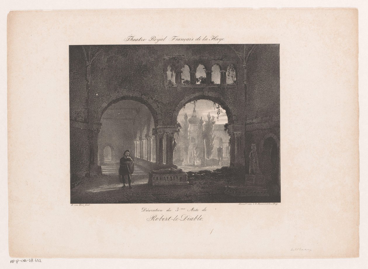 Lavastus oopperaan Robert le diable Theatre Royal Francais de la Haye (otsikko esineessä) tekijältä Huib van Hove Bz