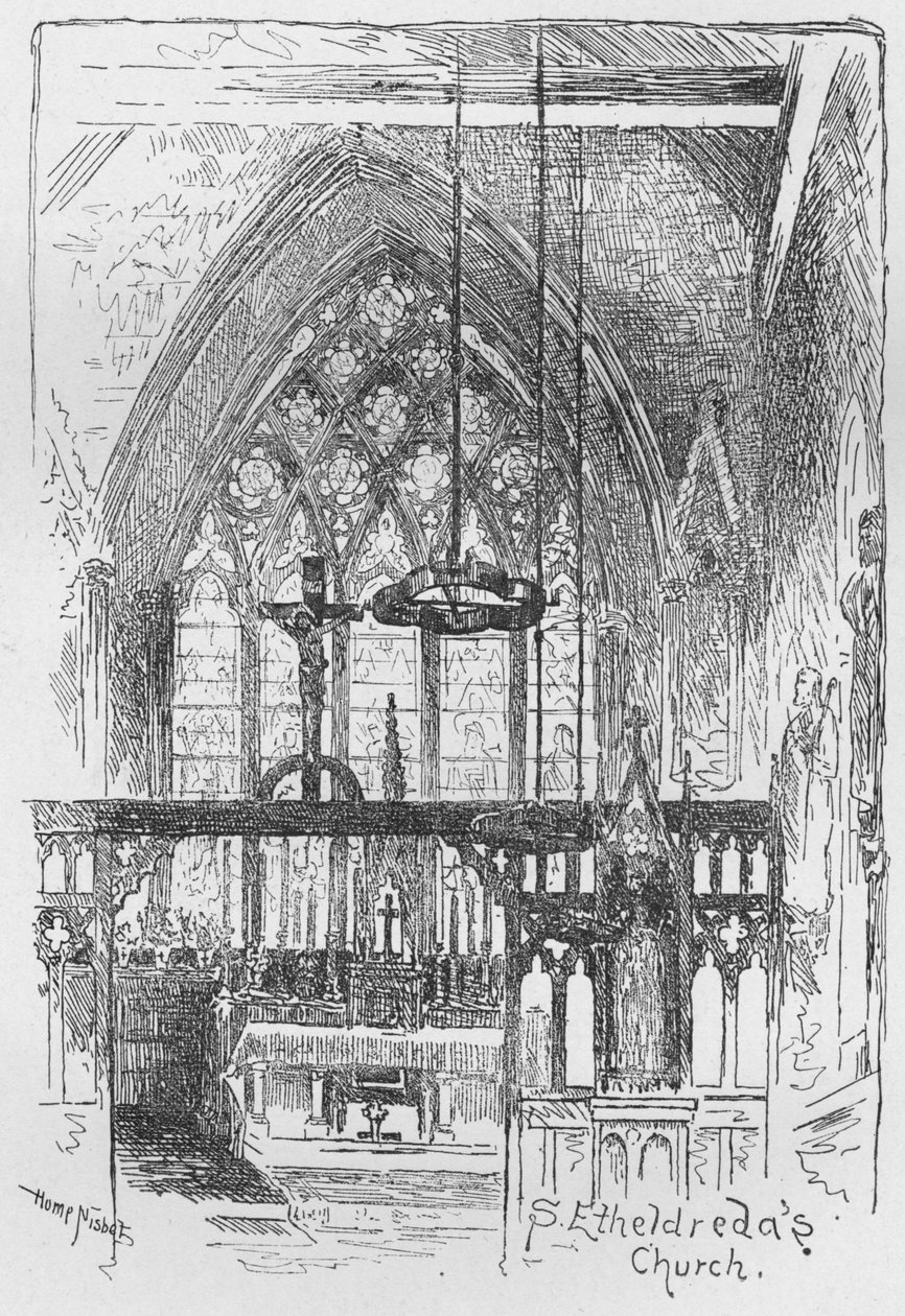 Pyhän Etheldredaksen kirkko, 1890 tekijältä Hume Nisbet