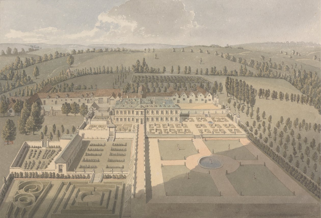 Sarsden House and Gardens, Oxfordshire: Lintuperspektiivistä tekijältä Humphrey Repton