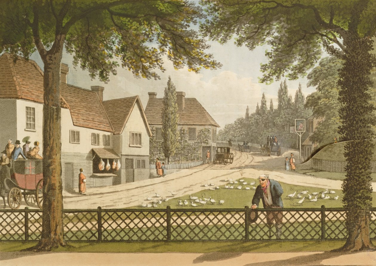 Näkymä omasta mökistäni Essexissä (ennen) julkaisusta "Fragments on theory and Practice of Landscape Gardening", pub. 1816 (katso myös 41995) tekijältä Humphry Repton