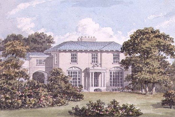 Suunnittelu talon pohjoisetulle Clapham Commonissa William Holmelle (akvarelli) (85987-pari) tekijältä Humphry Repton