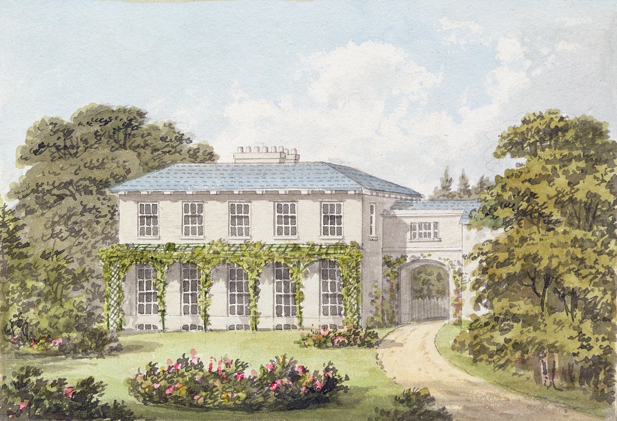 Suunnittelu Clapham Commonin talon eteläpuolelle William Holmelle tekijältä Humphry Repton