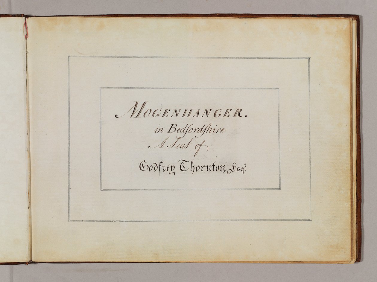 Etukappale "Red Booksista" teokselle "Mogenhanger in Bedfordshire, Godfrey Thornton Esq. tekijältä Humphry Repton