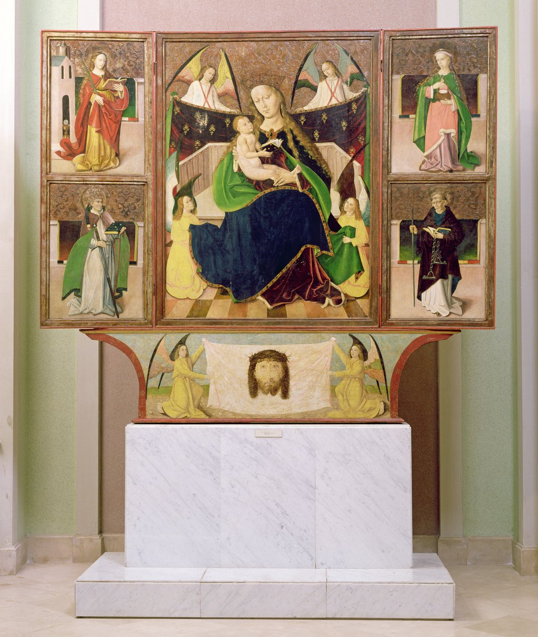 Neitsyt Marian alttaritaulu Liptoszentandrasista n. 1480 (tempera taulussa) tekijältä Hungarian School