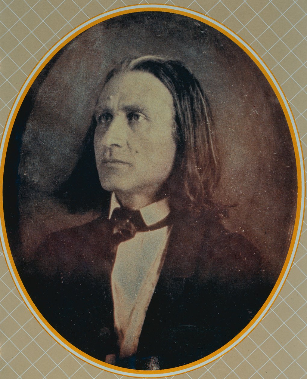 Franz Lisztin (1811-86) daguerrotyypin jäljennös, otettu noin 1856 tekijältä Hungarian School
