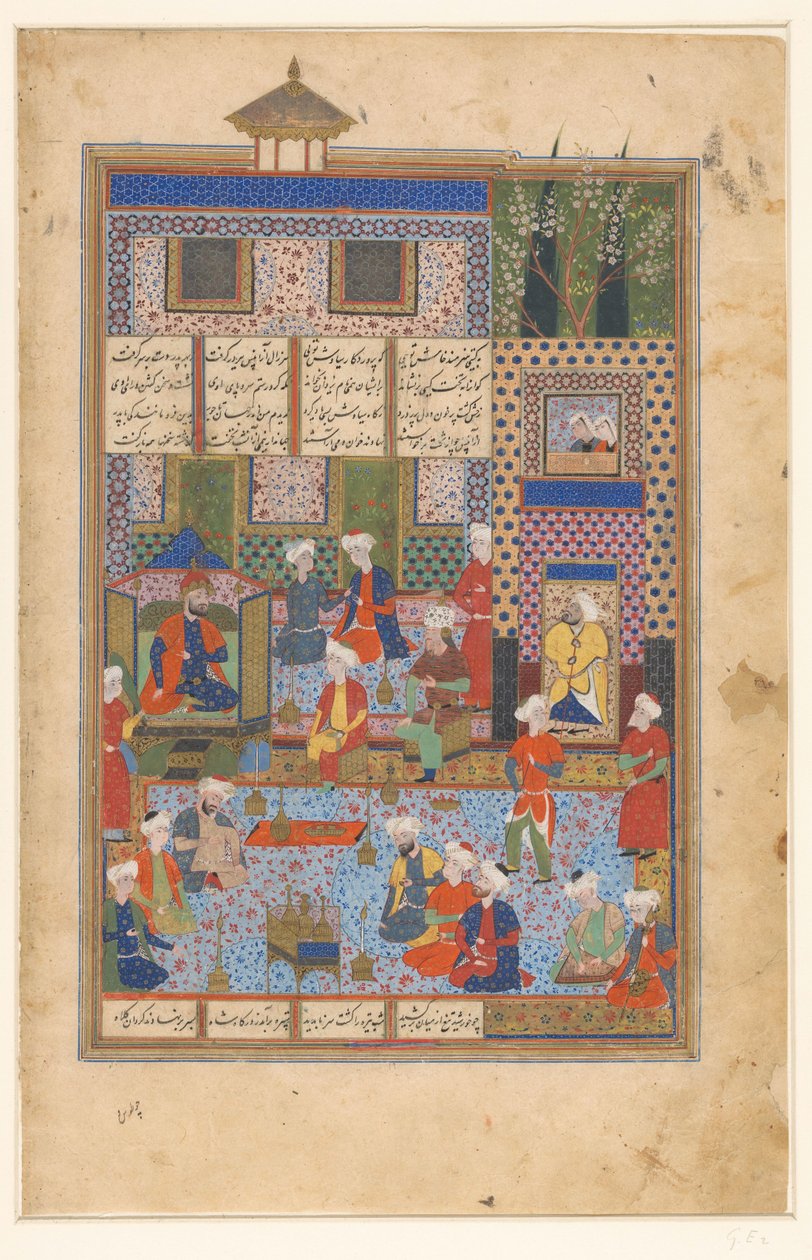 Rustam jättää hyvästit Shah Kai Khusraulle tekijältä Husain Mirza Baiqara van Herat (manner of)