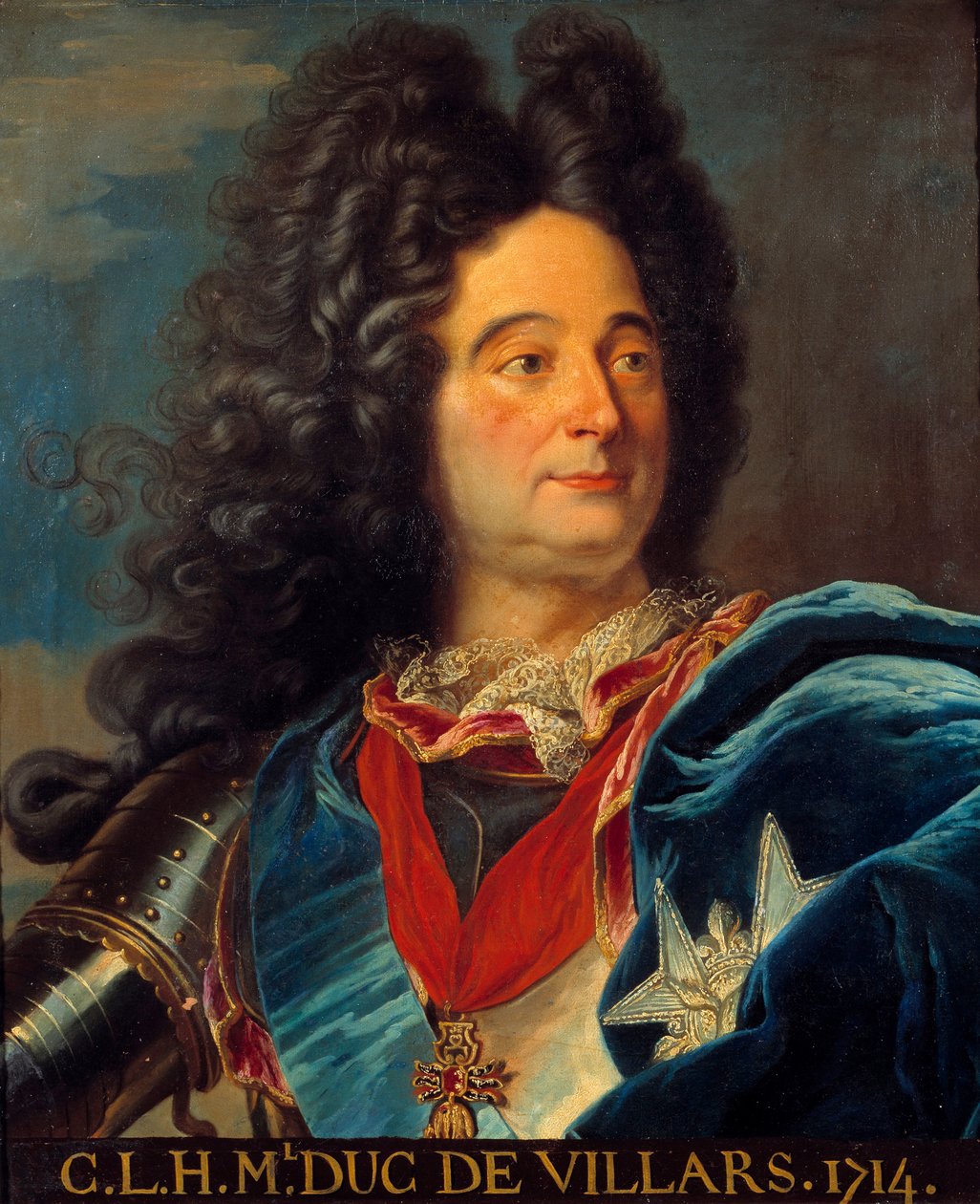 Louis Claude Hectorin muotokuva Villarsin herttua, Ranskan marechal (1652-1734) Maalaus Hyacinthe Rigaudin (1659-1743) mukaan 1714 Su. 0,63x0,52 m tekijältä Hyacinthe (after) Rigaud