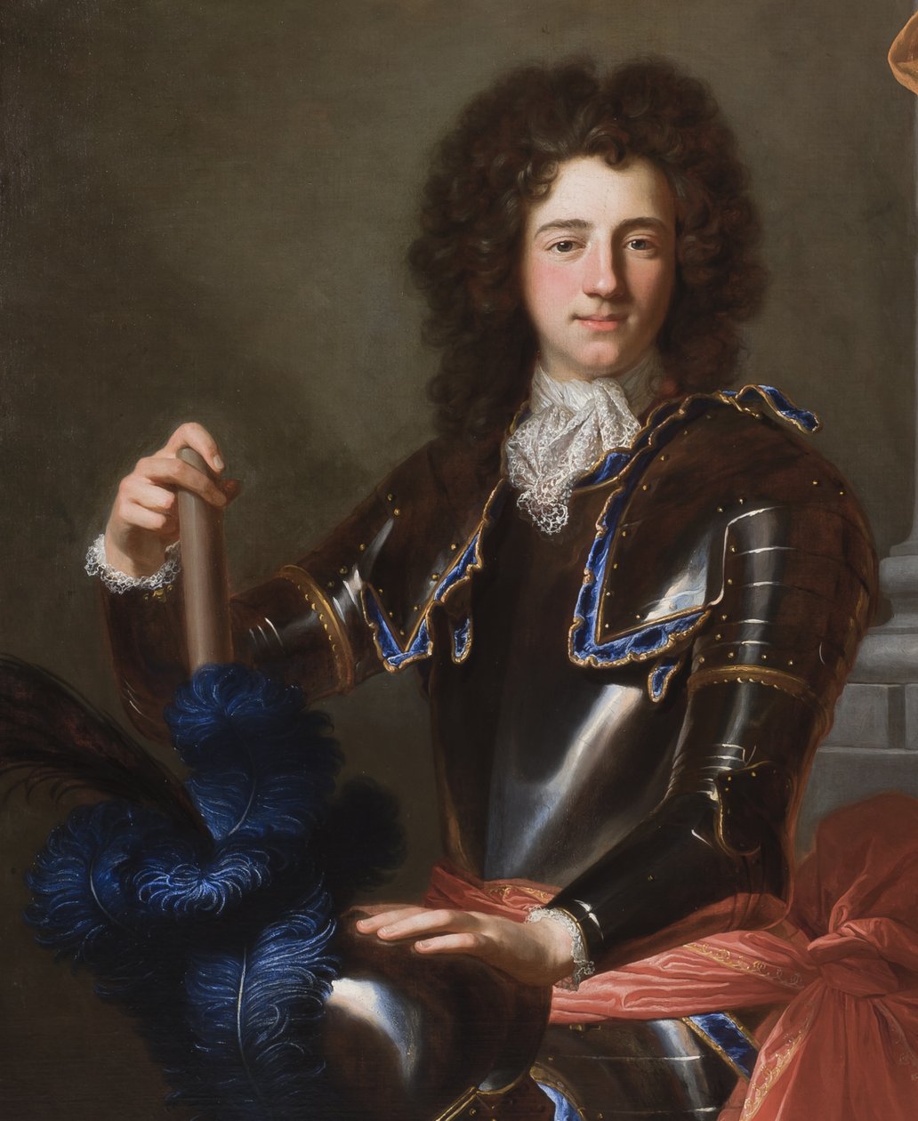 Yksityiskohta Henry Bentinckin, myöhemmin Portlandin ensimmäisen herttuan muotokuvasta, 1699 tekijältä Hyacinthe Francois Rigaud