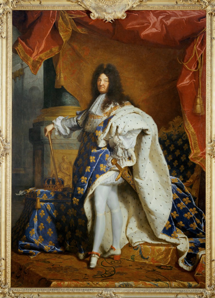Ludvig XIV, Ranskan kuningas Muotokuva kuninkaallisessa asussa .... tekijältä Hyacinthe Francois Rigaud